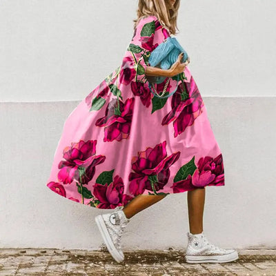 Dresses For Women 2023 Autumn New Loose Color Printed Vestidos Fashion Casua Party Vacation Ladies Bohemian Beach Dress MsChuh