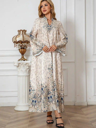 Summer Party Dress for Women Abaya Leopard Print Vestidos Largos 2025 Eid Muslim Caftan Robe Jalabiya Ramadan Morocco Kaftan