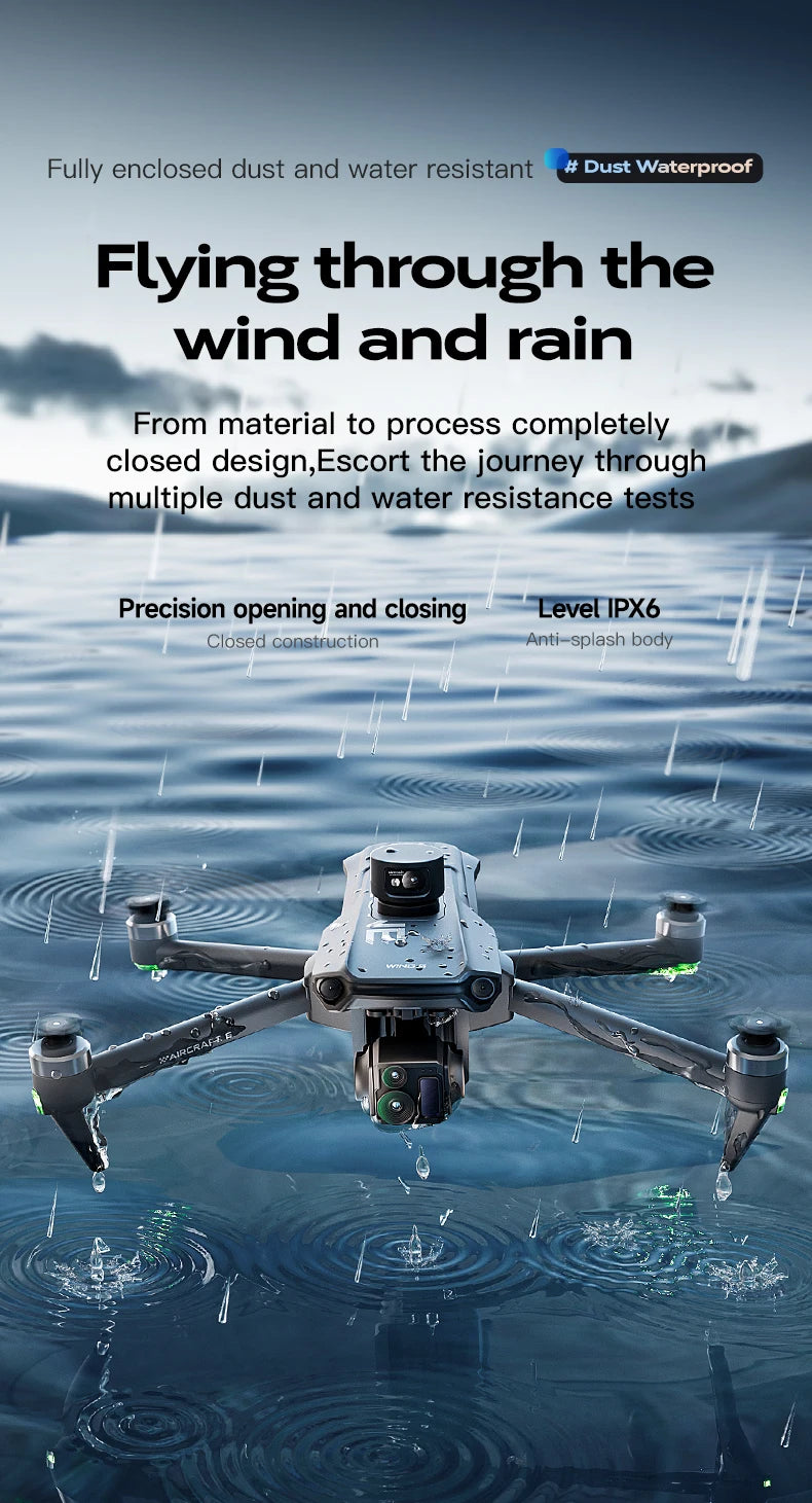 Wing 6 Professional Drone With 8K Camera GPS 3-Axis Gimbal 360 Obstacle Avoidance Touch Screen FPV Brushless RC Dron Boy Toy