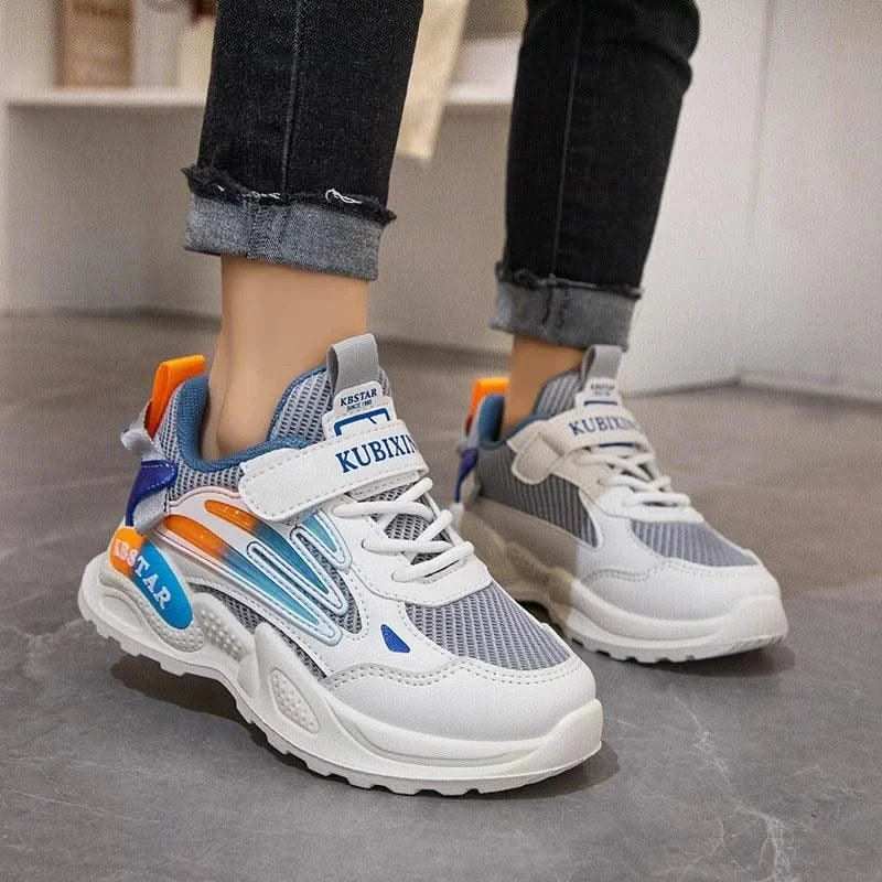 Children's Sports Shoes for Boys Girls Running Sneakers Air Mesh Fashion Classic Boys Casual Shoes Breathable White Blue Pink