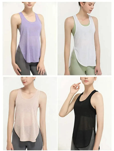 Sports Vests for Women Gym See Through Yoga Fitness Shirt Sports Top Black Running Vest Women's Jogger Shirts Workout Female