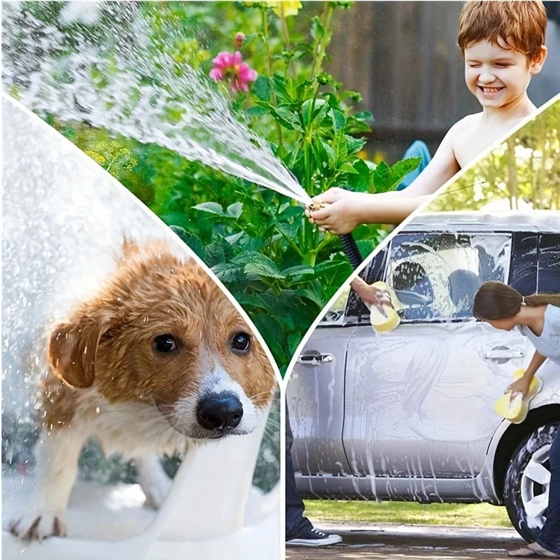 Expandable Flexible Water Hose Car Wash Hose Water Gun Hose Garden Sprayer Gardening Watering Hose Irrigation Tool FLOWERS SPRAL