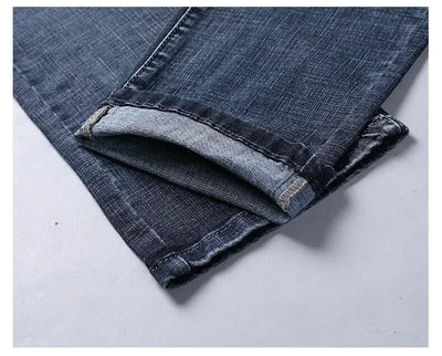 New Business Men's Jeans Casual Straight Stretch Fashion Classic Blue Black Work Denim Trousers Male Brand Clothing Mens Jeans