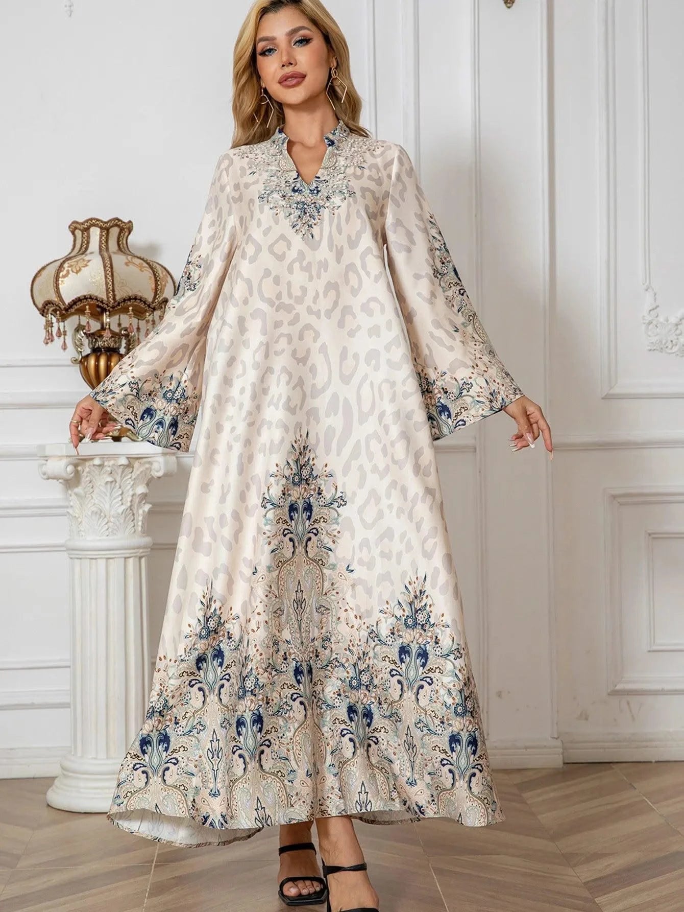 Summer Party Dress for Women Abaya Leopard Print Vestidos Largos 2025 Eid Muslim Caftan Robe Jalabiya Ramadan Morocco Kaftan