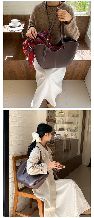 Designer Large Capacity Women Handbag Single Shoulder Portable Shopping Bag Luxury Leather Ladies Commuter Underarm Totes Bag