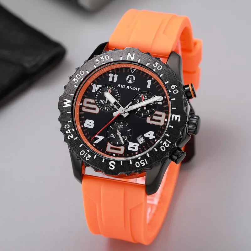 Men’s Watches Top Brand Big Sport Watch Luxury Men Quartz Wrist Watches Chronograph Male Clock Endurance Watch Wristwatches