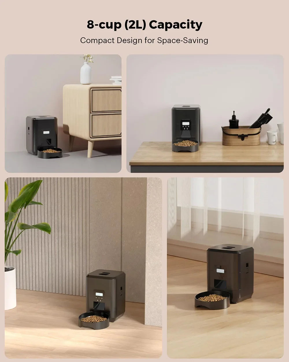 2L Automatic Pet Feeder Smart Food Dispenser For Cat And Dog Regular Quantitative Feeding With Record Feeding Bowl Pet Supplie
