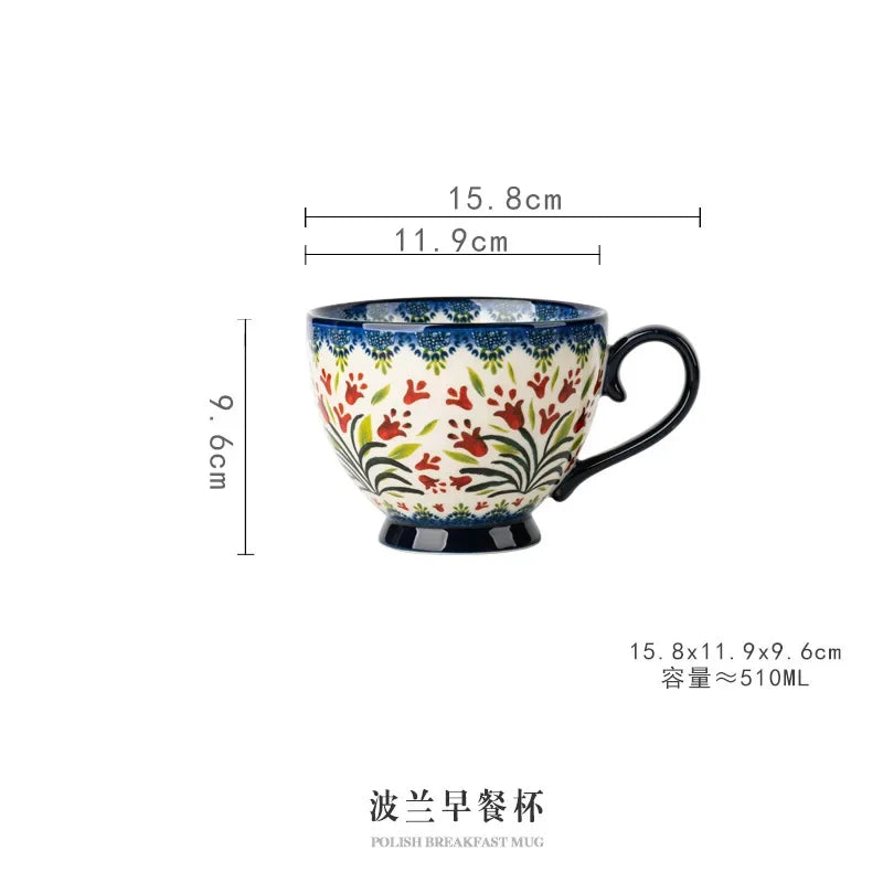 Hand-painted Mugs Creative Drinkware Coffee Milk European Breakfast Mugs