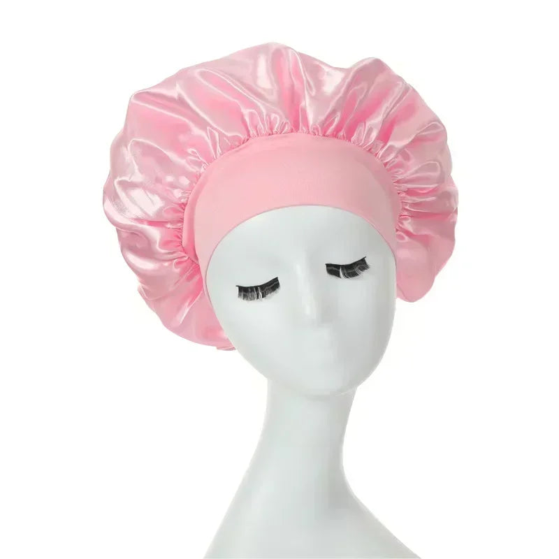 Women's Silk Bonnet for Sleeping Double-layer Adjustable Hood Capbath Cap Chemotherapy Cap Styling Cap Hair Wrapping Tool