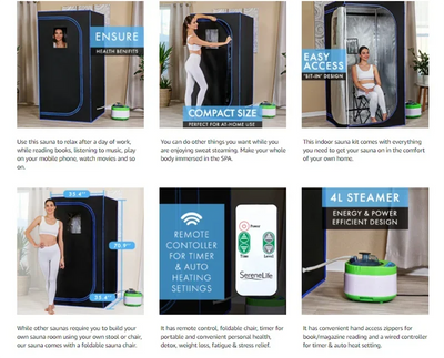 Full Size Personal Steam Sauna Set for Home, Portable 1 Person Full Body Steam Spa for Relaxation, Detox Therapy