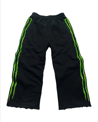 New fluorescent embroidered men sports pants street clothing hip-hop retro personality glow pants men and women joggers