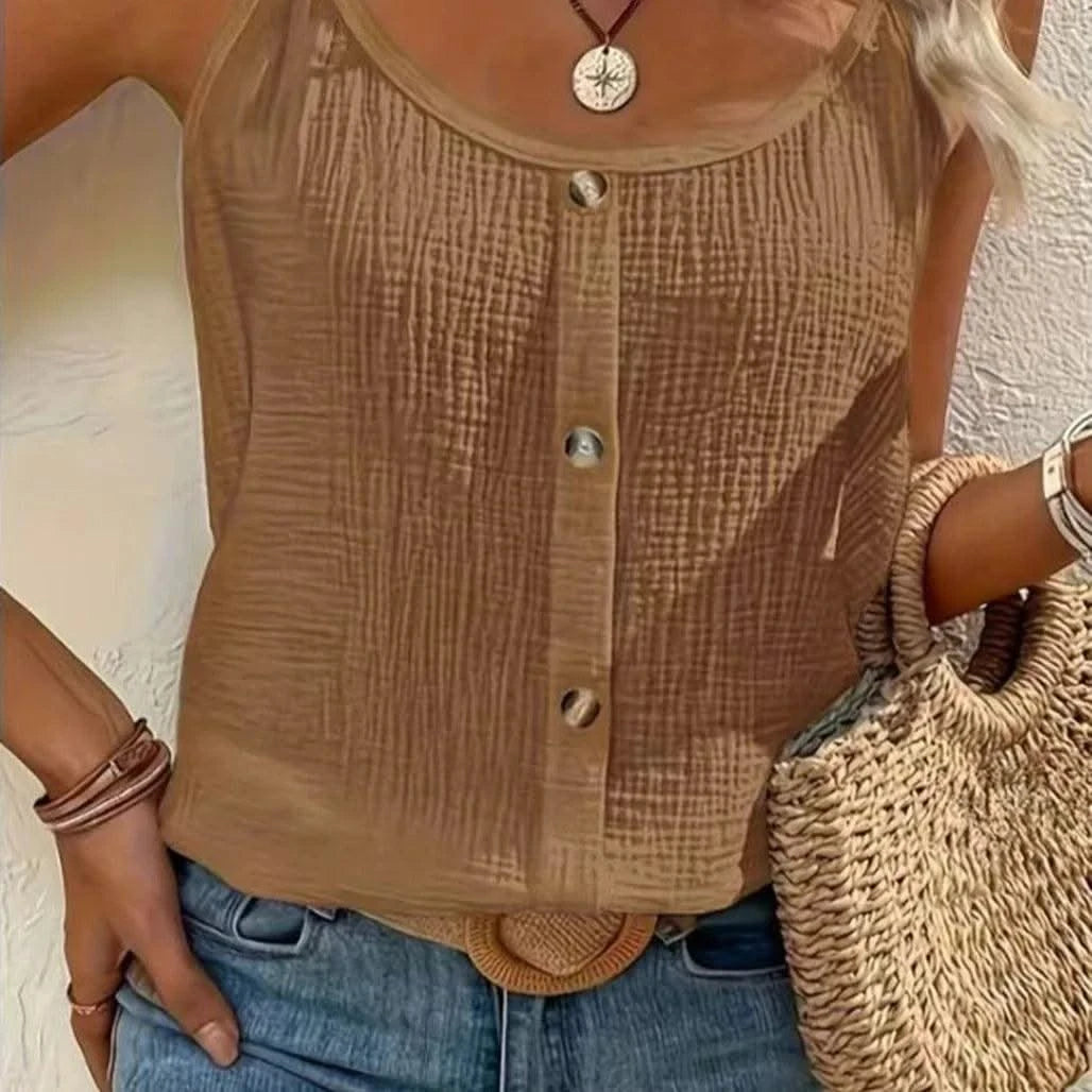Women Cami Tops Slim Scoop Neck Backless