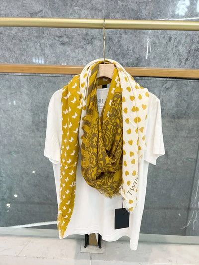 Italian European and American style single printed light scarf, sunshade shawl, large size