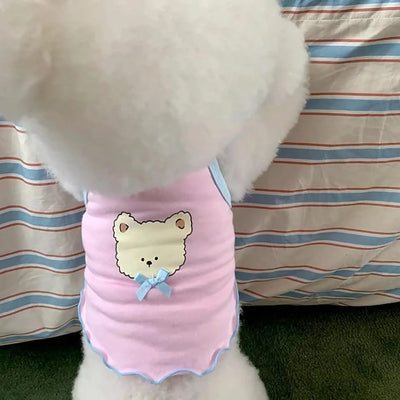 Pet Puppy Summer Clothes Pomeranian Short Vest Yorkshire Animal Print Pullover Maltese Soft Camisole Pet Supplies