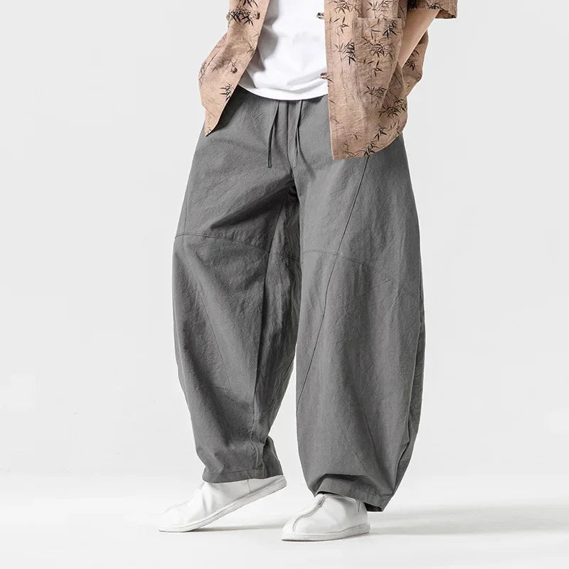 Men's Spring Loose Harem Pants Chinese Linen Oversize Sweatpants High Quality Casual Brand Male Harem Trousers
