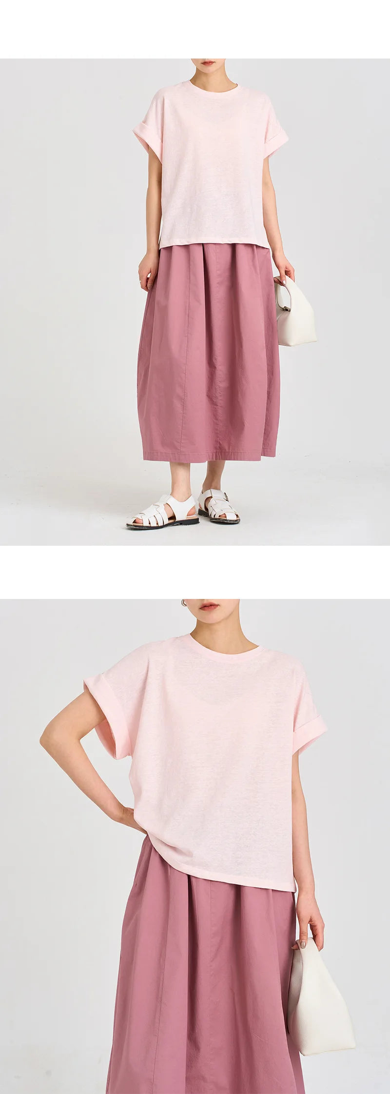 Women T Shirt Short Sleeve Cotton Linen Tops Crew Neck Oversize Dolman Plain Tees Spring Summer
