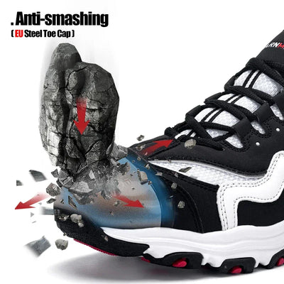 LARNMERN Men's Safety Shoes Steel Toe Work Shoe Anti-puncture Anti-smashing Construction Comfortable Lightweight Breathable Shoe