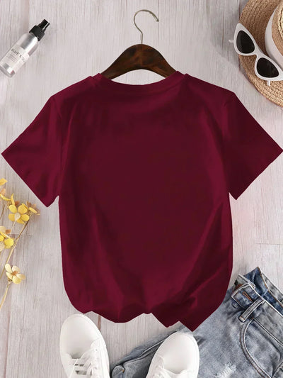 Women's Cartoon Graphic T-Shirts  Casual Crew Neck Short Sleeve Tops  Women's Clothing