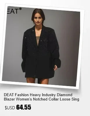 DEAT Fashion Women's Blazer Notched Collar Double Breasted Sequins Full Sleeves Pink Suit Jackets Autumn 2025 New Tide 7AB643