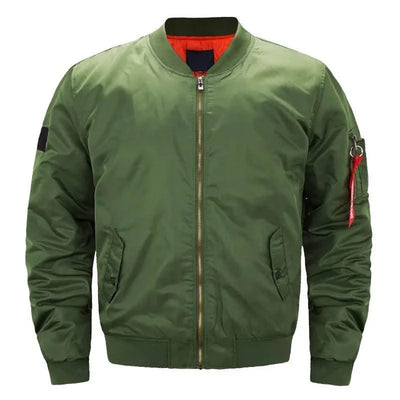 bomber jacket Bomber Jackets Men Casual Solid Zipper Pilot Jacket Green New Slim Fit Male Coats Mens Military New pilot Air men