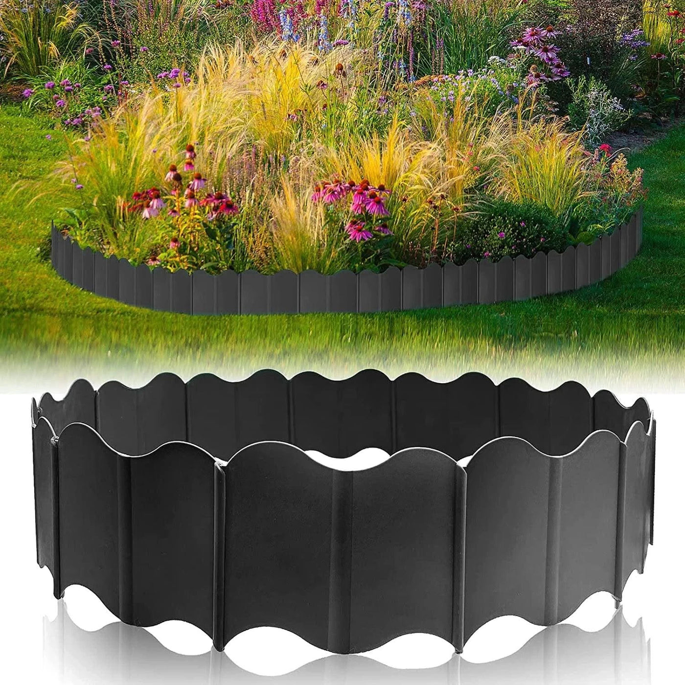 Garden Edging Borders Grass Lawn Fence Path Patio Interlocking Decorative Outdoor Barrier Landscape Edging for Yard Garden