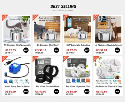 Water Pump Pet Cat Water Fountain Pump With LED Light - Replacement Motor For Cats Dogs Water Dispenser - USB Plug Pet Accessory