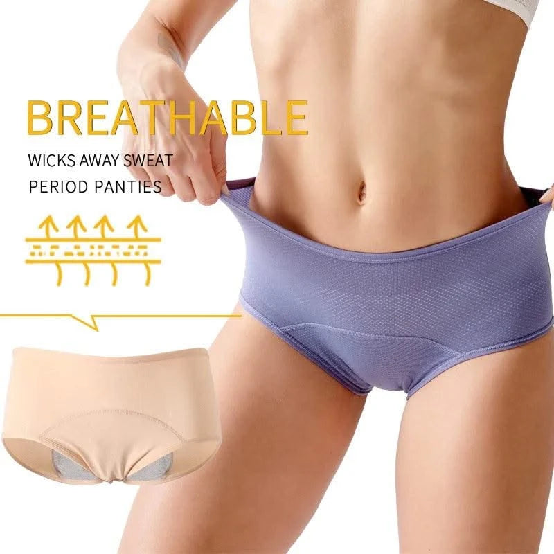 Women Physiological Panties Period Menstrual Underwear Leak Proof with Breathable Hole Lingerie Plus Size L-6XL