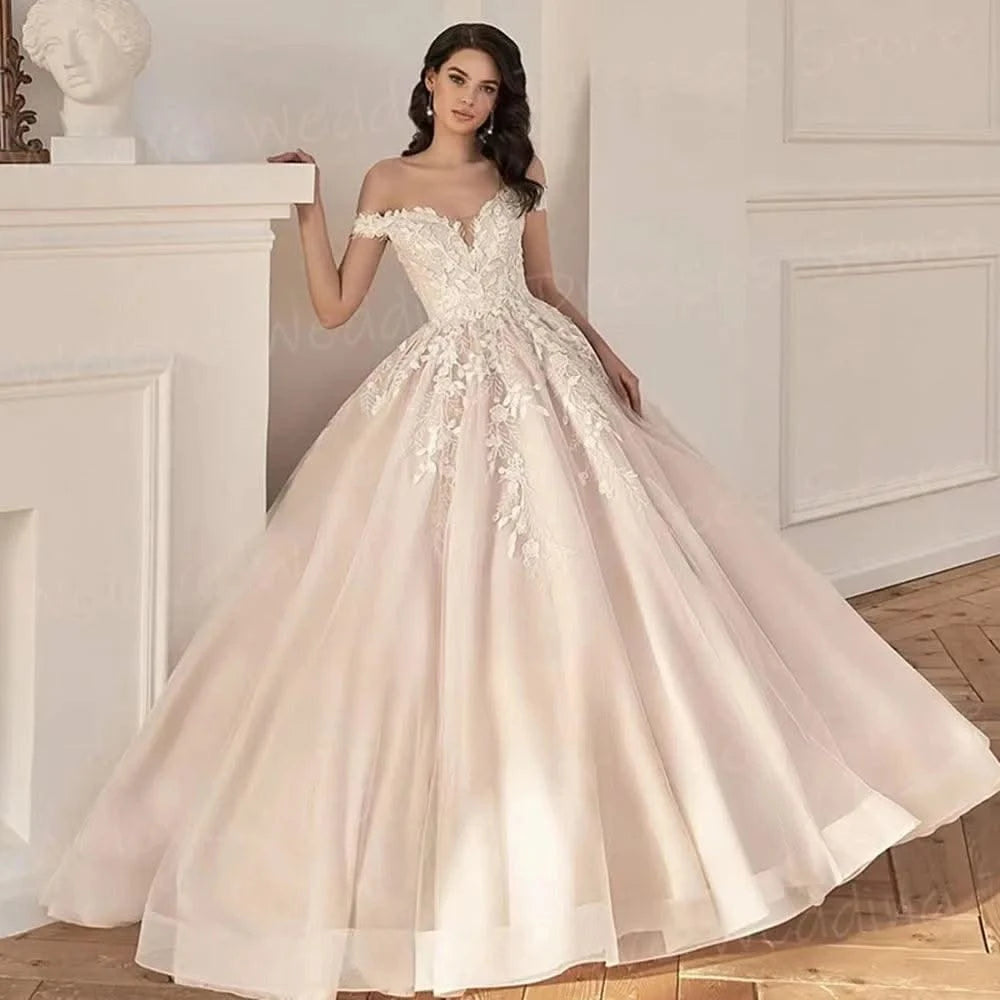 Line Women's Wedding Dresses Off Shoulder
