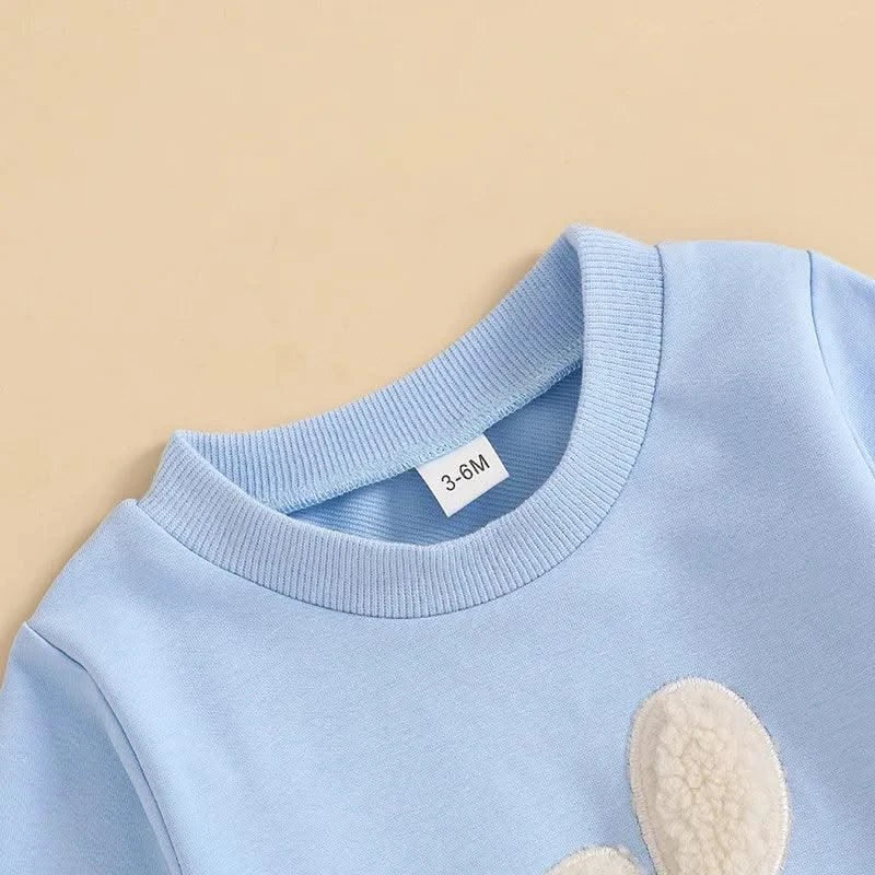 Rabbit  Embroidered Jumpsuit for Infants and Young Children  |Spring Easter | Long Crawling Clothes