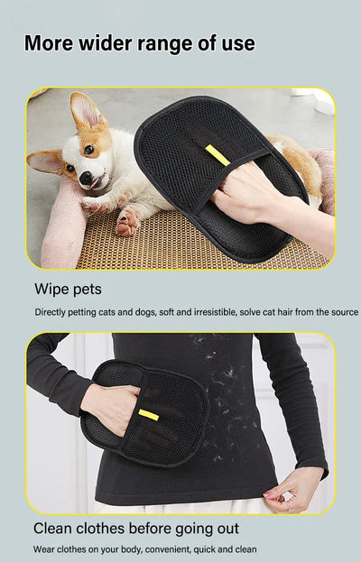 Pet Grooming Gloves Static Dedusting Brush Pet Hair Remover Brush Removing Dog Cat Hair From Sofa Carpet Clothes Tool Supplies