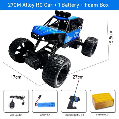 1:10 4WD RC Car With Led Lights Remote Control Cars Buggy Off Road 4x4 Radio Control Alloy Trucks Boys Toys for Chil