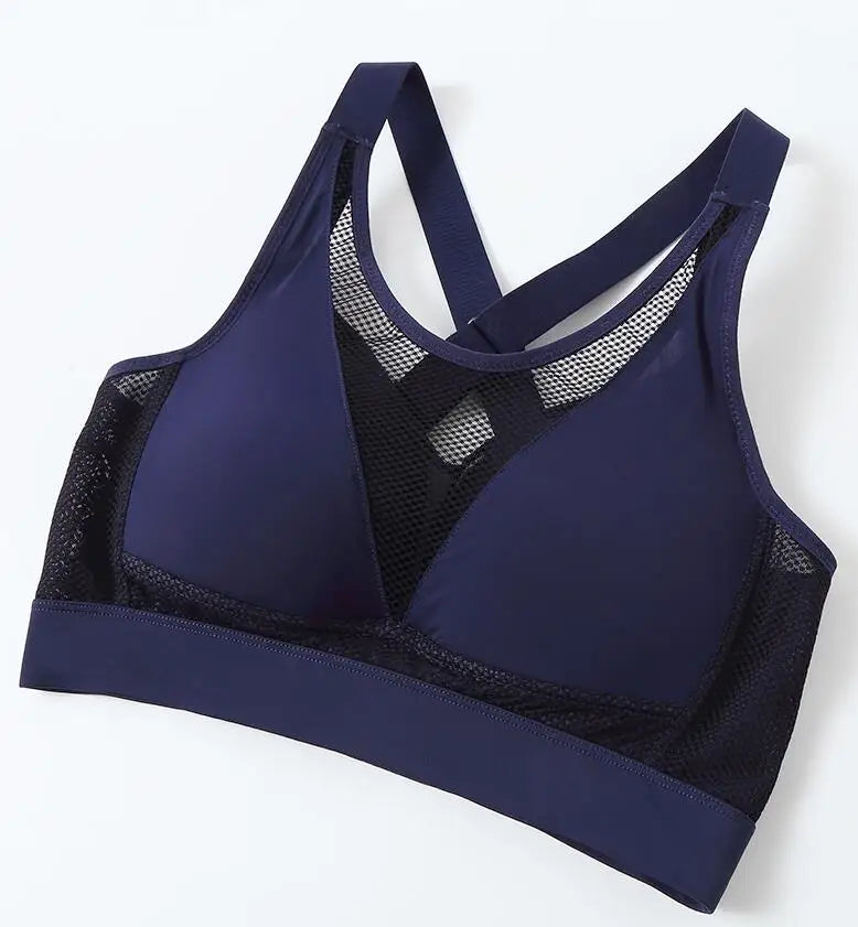 Breathable Women's High Impact Wireless Sports Bra Full Coverage Active Racer-back Workout Underwear Sportswear 36 38 40 C D E F