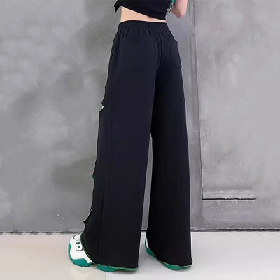 High-waisted wide-leg pants women's summer new thin loose large-size straight casual pants sweatpants women