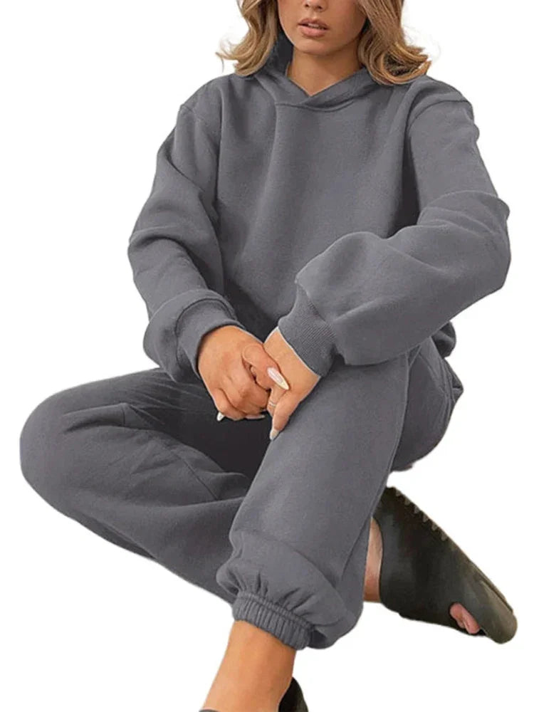 Cotton Sweatpants Sets For Women 2 Pieces Outfit Autumn Loose Hoodies And Pants Sets Sports Suits Women Tracksuits Set Ladies
