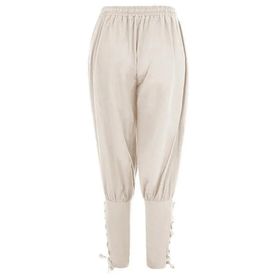 New Trendy Men's Casual Trousers Drawstring Pants Medieval Pirate Trousers Cotton and Linen Streetwear Pants Daily Wear