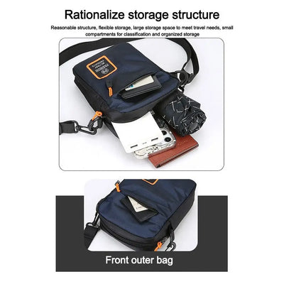 Men's Business Shoulder Bag Casual Man's Messenger Bag Durable Male Handbag Waterproof Oxford Cloth Bag Mini Mobile Phone Bags