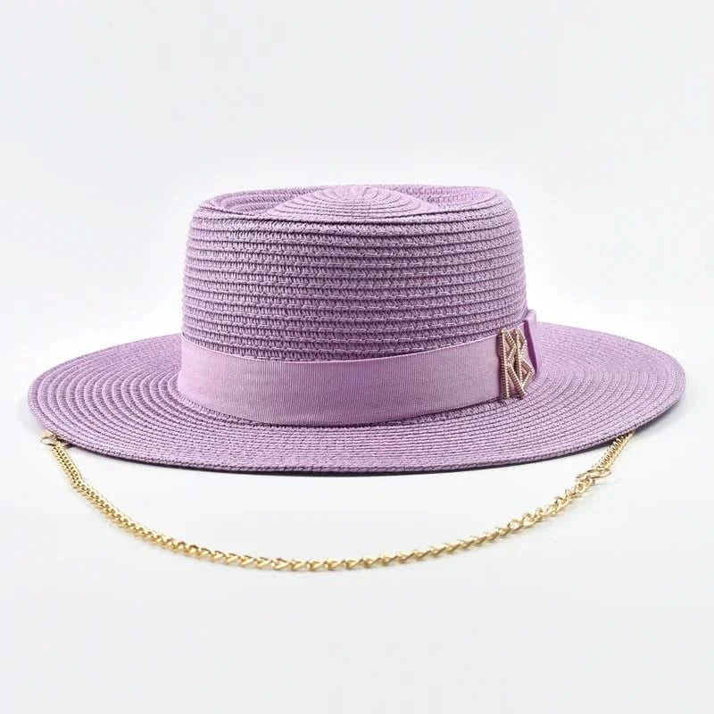 Summer Straw Hats for Women Ribbon Decoration Elegant Ladies Party Dress Hats Travel Beach Sun Hat Chapeau Femme