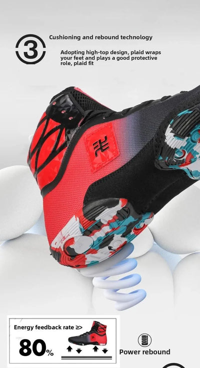 2025 New Wrestling Shoes for Men Non Slip Breathable Boxing Sneakers Wrestling Training Shoes Wear-Resisting Combat Sneakers