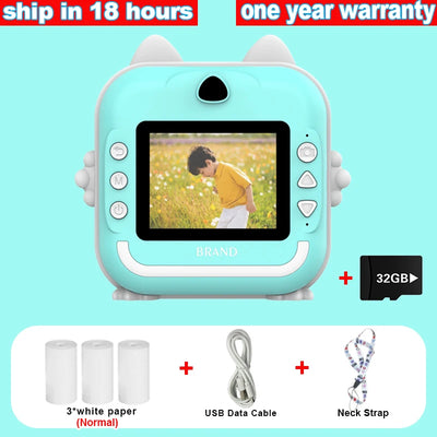 Digital Children Camera For Photography Instant Print Photo Kids Camera Mini Thermal Printer Video Educational Toys Gift