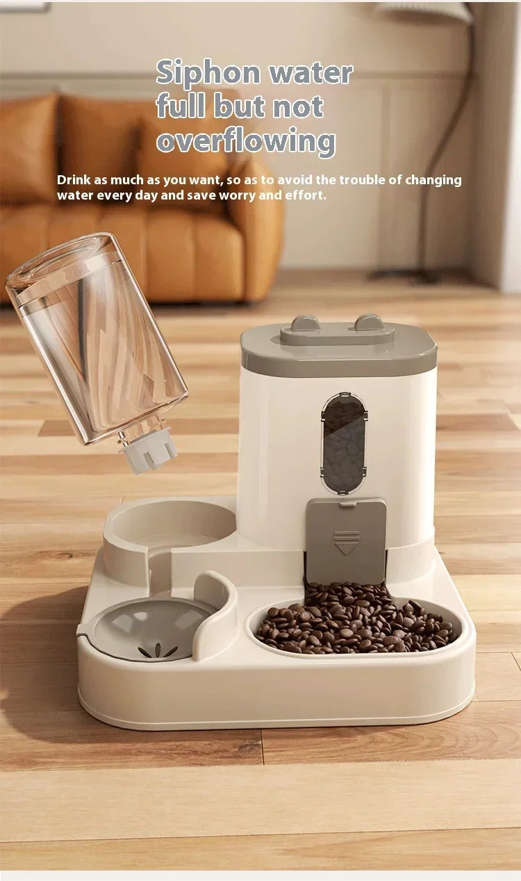 Dog Auto Feeder and Water Dispenser Gravity Food Feeder and Waterer Set with Pet Food Bowl Universal Pet Products