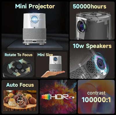 Projector2024 New Products Portable Projector Mini Android Lcd 4K Smart Tvs HD 4K 1080P Home Theater Projector