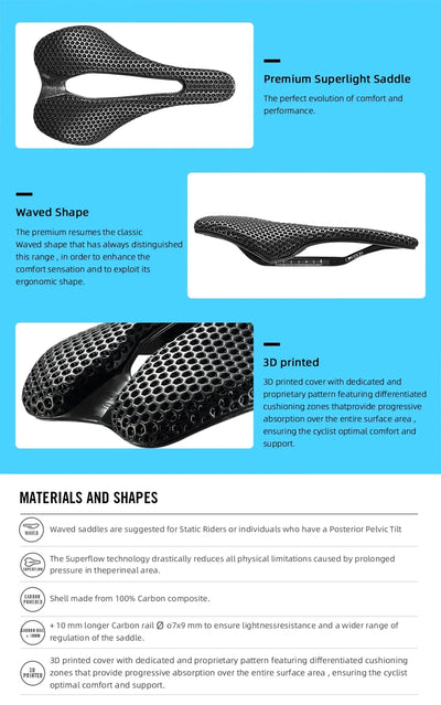 Racing Saddles Bicycle Seat RYET Ultralight 3D Printed Bike Saddle Carbon Saddle Mountain Road MTB Cushion Cycling Seating Parts