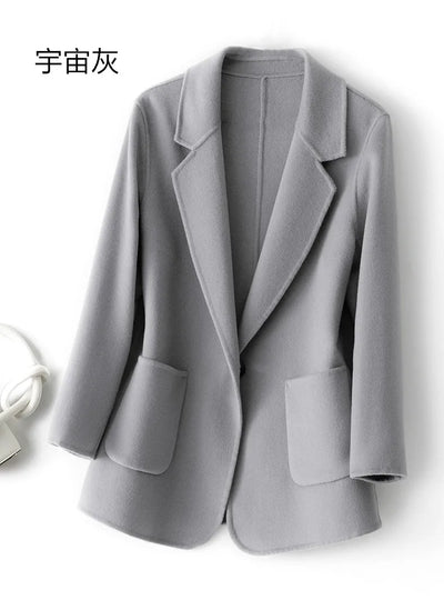 2023 New Women's Coat Pure Wool Plaids and Tweedst Fashion Camel Women's Coat Elegant Trench Coat