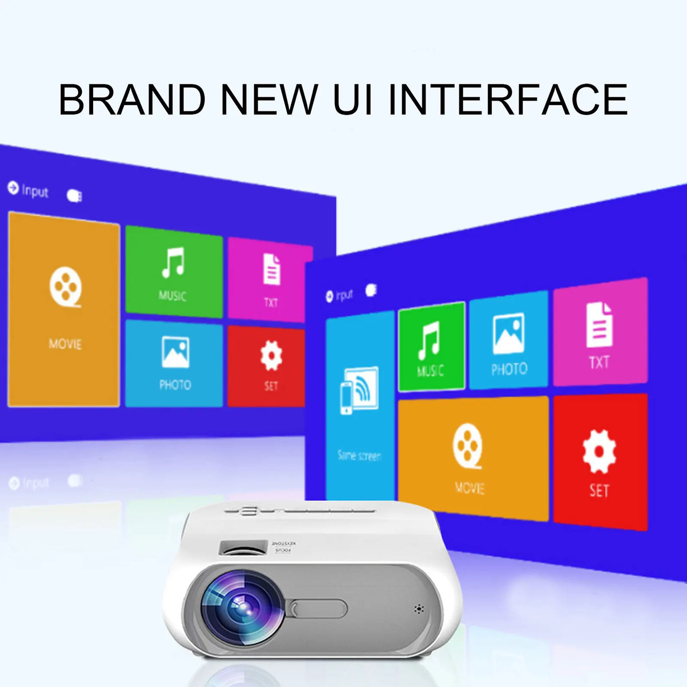 T9 HD Projector Home Portable Mini Mobile Phone Projector 4K Home Theater Android Same Screen Version Mobile Phone Screen