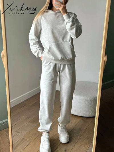 Cotton Sweatpants Sets For Women 2 Pieces Outfit Autumn Loose Hoodies And Pants Sets Sports Suits Women Tracksuits Set Ladies