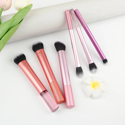 High-quality 2pcs/set Black Glossy Professional Makeup Brush Tool Kit Including Powder, Blush, Contouring, Eyeshadow, Highlighte