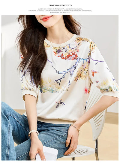 New Spring Summer Casual women T-shirts Fashion printed ladies shirts short Sleeve Tees Tops