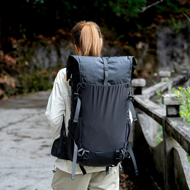 30L Hiking Backpack Daily Travel Wear-Resistant Waterproof Professional Climbing Large Capacity Roll-Up Shoulder Bag 2025 New