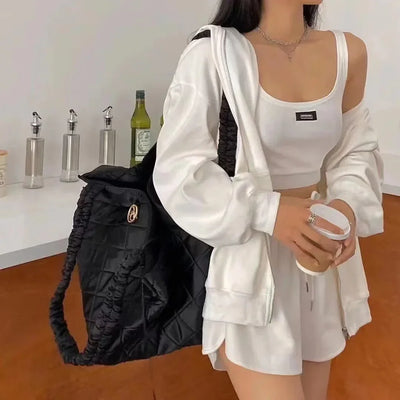 Shorts Three 3 Piece Sets Women Casual Vest Drawstring Short Hooded Zipper Jacket Sportswear Suits Y2k Streetwear Sports Hoodies