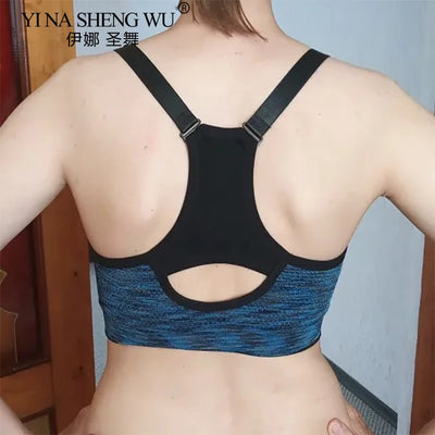 Women Sports Yoga Bra Breathable Quick Dry Top Shockproof Cross Back Push Up Fitness Active Bra Gym Running Bra Sportwear